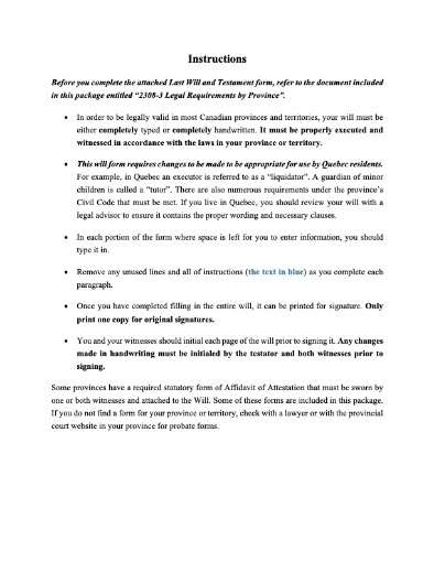 Estate Planning Forms Package — Newfoundland & Labrador