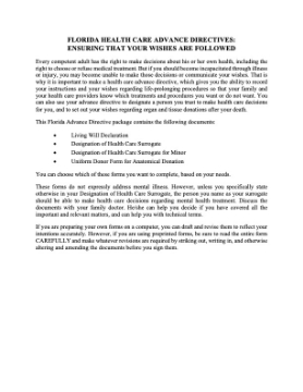 Florida advance directive 1 Picture of Florida Advance Health Care Directive Forms
