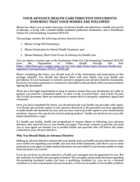 Show details for Illinois Advance Health Care Directive Forms Illinois advance directive