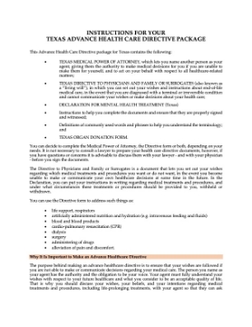Texas advance medical directive 1 Texas advance medical directive