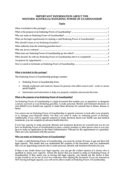 WA Enduring Power of Guardianship Picture of Western Australia Enduring Power of Guardianship Package
