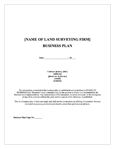 Picture of Land Surveyor Business Plan Template