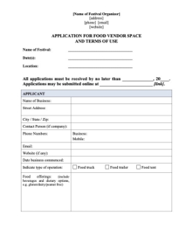 Food Truck Vendor Application for Festival Picture of Food Truck Vendor Application for Festival