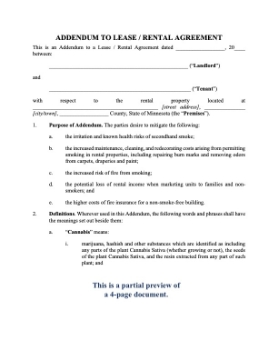 Minnesota Smoke-free lease addendum Picture of Minnesota Smoke-Free Lease Addendum