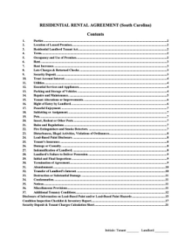 Show details for South Carolina Rental Agreement for Residential Premises Picture of South Carolina Rental Agreement for Residential Premises