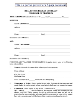 Show details for Brokerage Contract for Property Leasing | USA Picture of Brokerage Contract for Property Leasing | USA