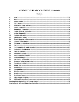 Show details for Louisiana Fixed Term Residential Lease Agreement Picture of Louisiana Fixed Term Residential Lease Agreement