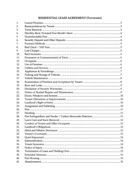 Show details for Tennessee Residential Fixed Term Lease Picture of Tennessee Residential Fixed Term Lease