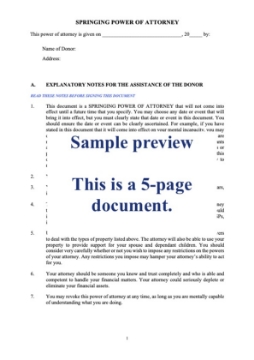 Show details for Northern Territory Springing Power of Attorney Picture of Northern Territory Springing Power of Attorney