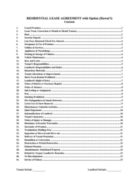 Show details for Hawaii Residential Lease with Option to Purchase Picture of Hawaii Residential Lease with Option to Purchase