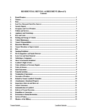 Show details for Hawaii Rental Agreement for Residential Premises Picture of Hawaii Rental Agreement for Residential Premises