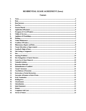 Show details for Iowa Fixed Term Residential Lease Agreement Picture of Iowa Fixed Term Residential Lease Agreement