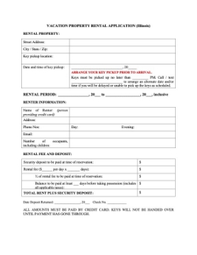 Show details for Illinois Vacation Property Rental Application Form Picture of Illinois Vacation Property Rental Application Form