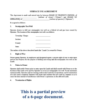 USA Surface Use Agreement for Test Well Picture of Surface Use Agreement for Test Well | USA