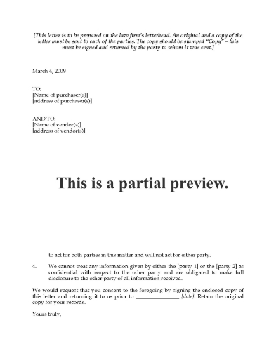 Alberta Solicitor's Conflict Letter