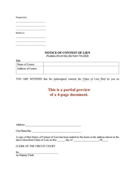 Show details for Florida Notice of Contest of Lien Picture of Florida Notice of Contest of Lien