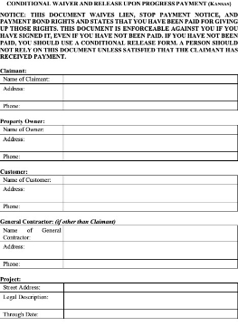 Show details for Kansas Lien Waiver and Release Forms Package Picture of Kansas Lien Waiver and Release Forms Package