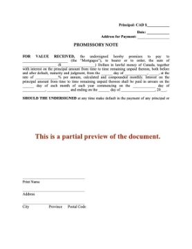 Canada Promissory Note with Monthly Payments, Compound Interest Canada Promissory Note with Monthly Payments, Compound Interest
