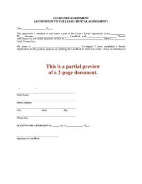 Connecticut Lease Co-Signer Agreement Connecticut Lease Co-Signer Agreement