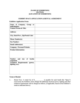 Exhibit Space Rental Agreement Exhibit Space Rental Agreement