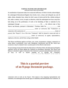 Ohio Subcontractor and Supplier Lien Waiver and Release Forms Ohio Subcontractor and Supplier Lien Waiver and Release Forms