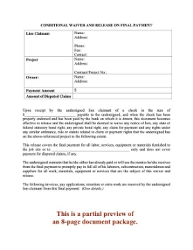 Oregon Lien Waiver and Release Forms Package Oregon Lien Waiver and Release Forms Package