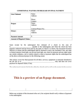 South Carolina Lien Waiver and Release Forms Package South Carolina Lien Waiver and Release Forms Package