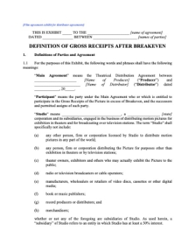 Film Distribution Schedule - Gross Receipts after Breakeven Film Distribution Schedule - Gross Receipts after Breakeven