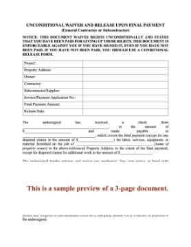 Vermont Unconditional Lien Waiver and Release on Final Payment Vermont Unconditional Lien Waiver and Release on Final Payment