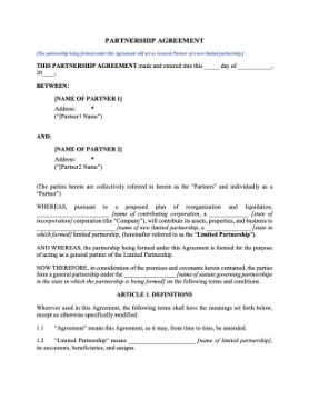 USA Partnership Agreement (general partner entity) USA Partnership Agreement (general partner entity)