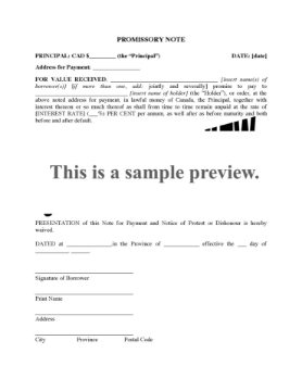 Canada Promissory Note with Guarantee Canada Promissory Note with Guarantee