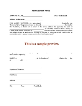Canada Demand Note with Floating Interest Rate Canada Demand Note with Floating Interest Rate