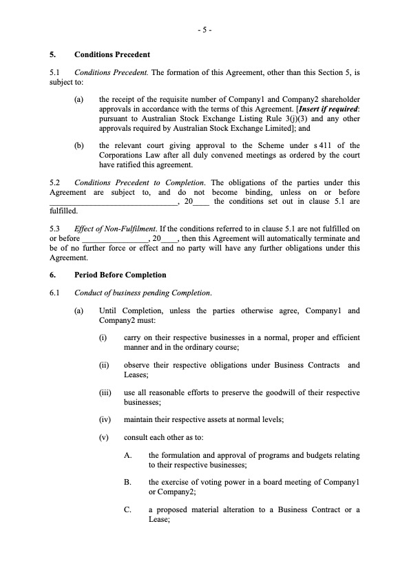 Australia Merger Agreement | MegaDox.com