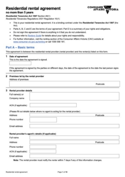 Victoria Residential Tenancy Agreement Victoria Residential Tenancy Agreement