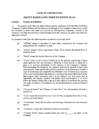 USA Equity Based Long Term Incentive Plan
