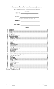 Alabama Commercial Triple Net Lease Agreement Alabama Commercial Triple Net Lease Agreement