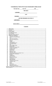 Arkansas Commercial Triple Net Lease Agreement Arkansas Commercial Triple Net Lease Agreement
