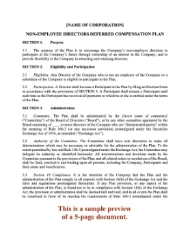U.S. Deferred Compensation Plan for Outside Directors U.S. Deferred Compensation Plan for Outside Directors