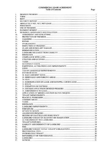 Manitoba Commercial Triple Net Lease Agreement