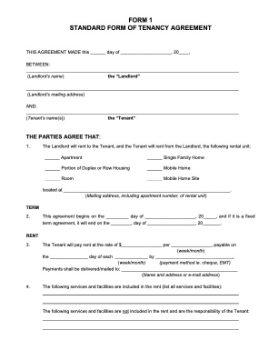 PEI Standard Form of Tenancy Agreement PEI Standard Form of Tenancy Agreement