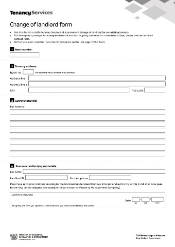 Notice to tenants in New Zealand that the property they are renting has been sold