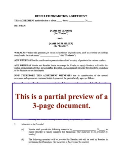 Picture of Event Merchandise Reseller Agreement