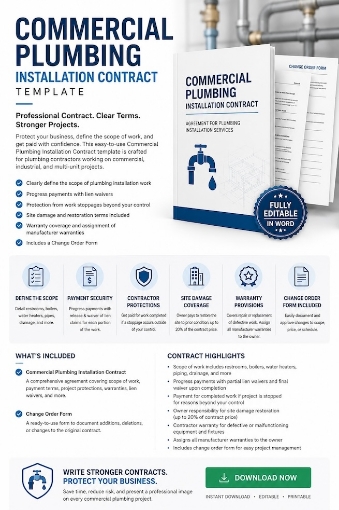 Commercial Plumbing Installation Contract Template