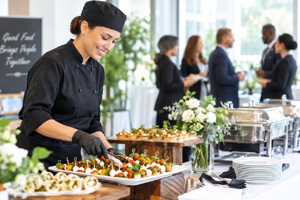 caterer serving at event
