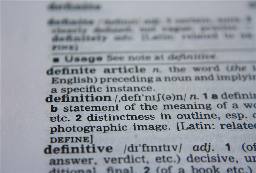 definition page from dictionary