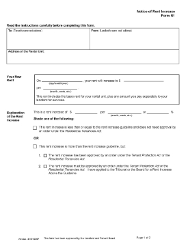 Show details for Ontario Notice of Rent Increase Picture of Ontario Notice of Rent Increase